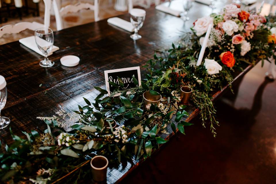 Transitional Head Table Pieces