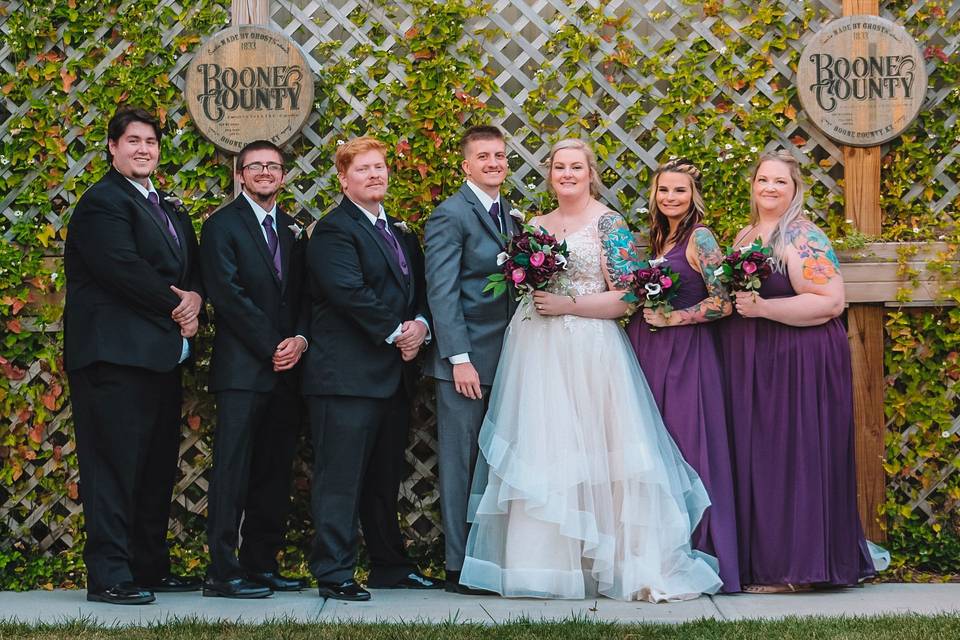 Bridal Party at Lattice Fence