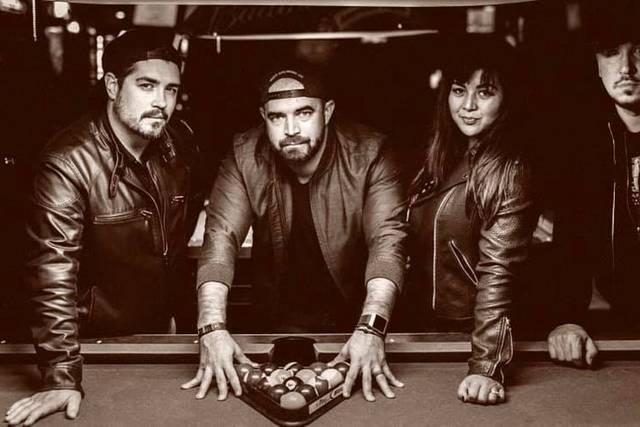 Serious photo of band