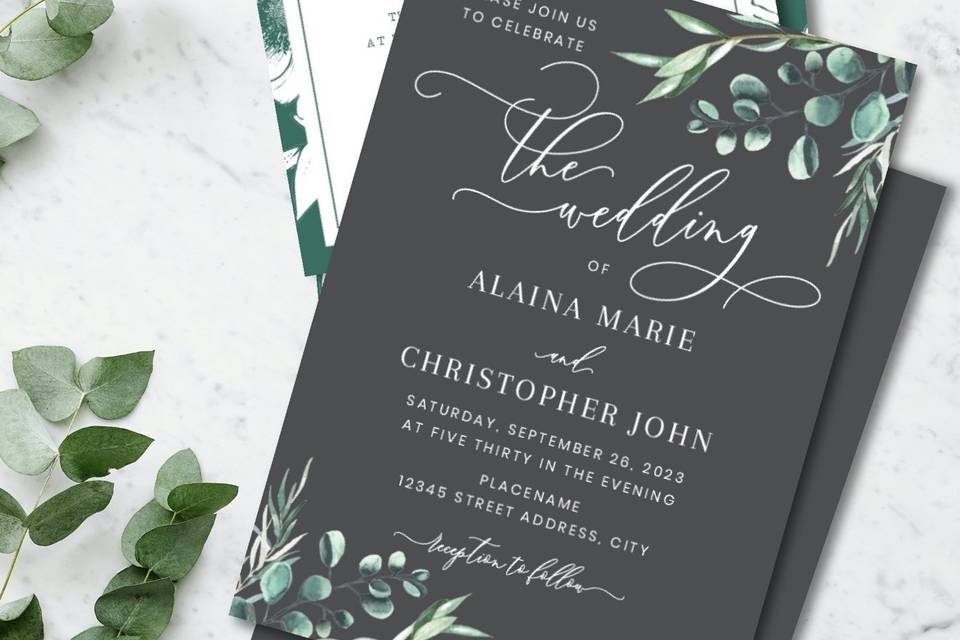 Personalized wedding invitatio