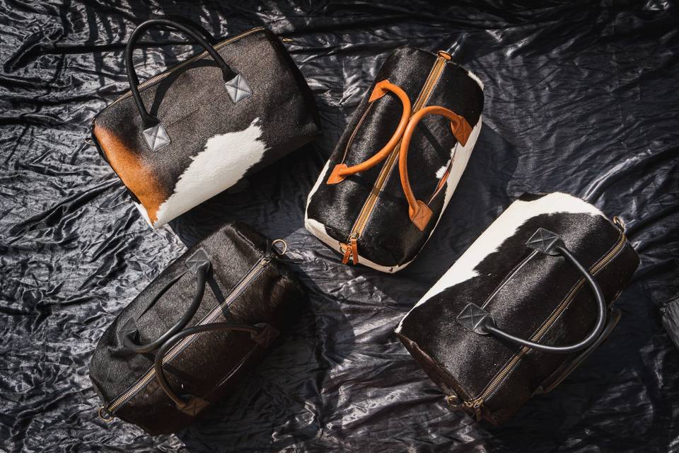 Cowhide travel luggage