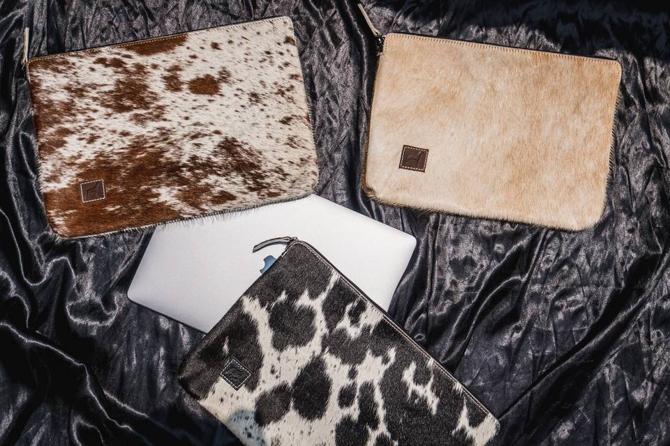 Sustainable cowhide laptop sleeves