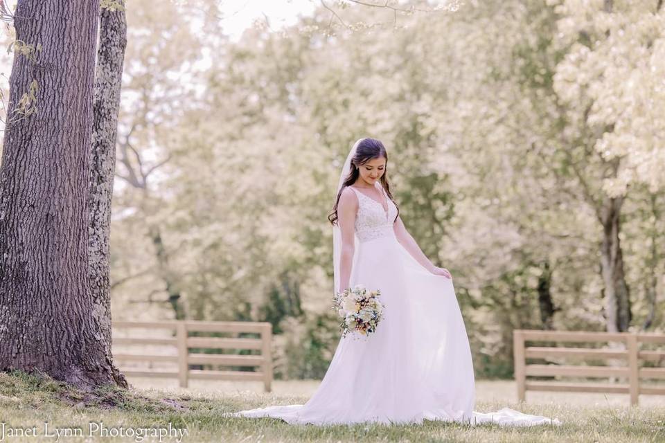 Bridal Portrait with Fence