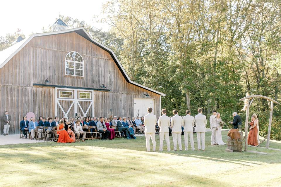 Ceremony on the front lawn