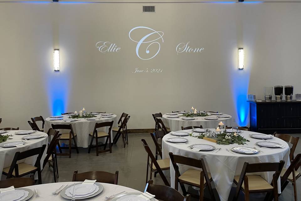 Custom monogram uplighting