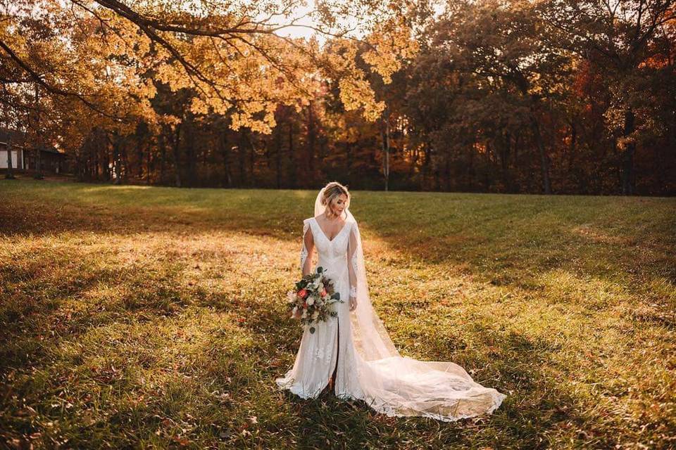 Bridal portrait in Fall