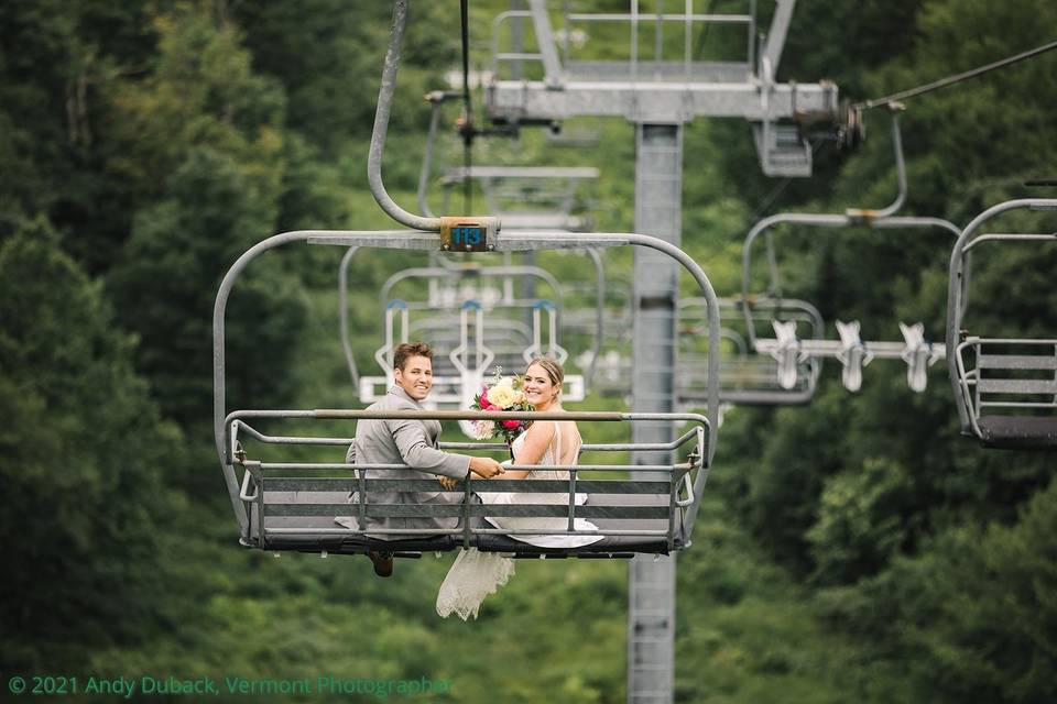 Couple on the Ski Lift
