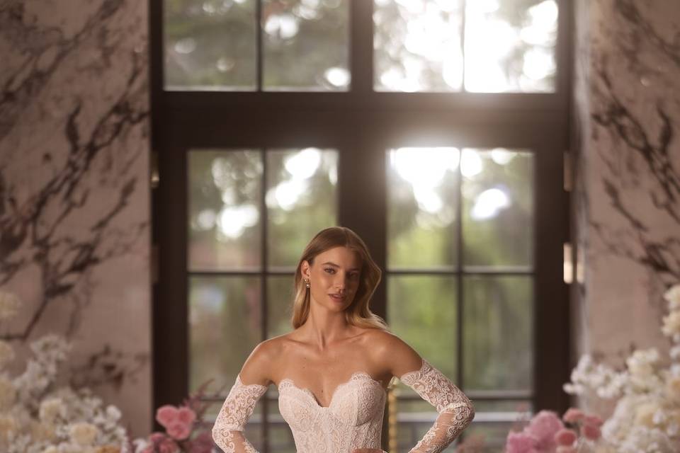 #Lace ball gown dress