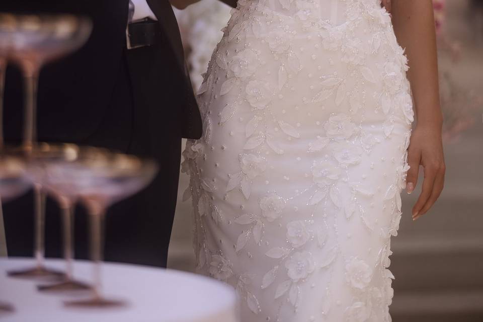 #High-Neck wedding dress