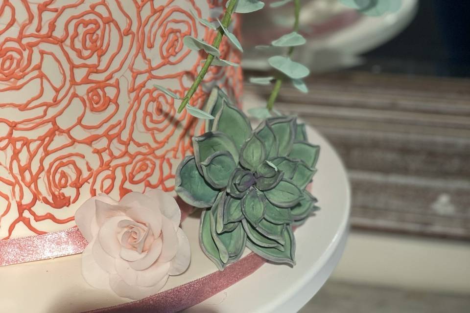 Rose wedding cake