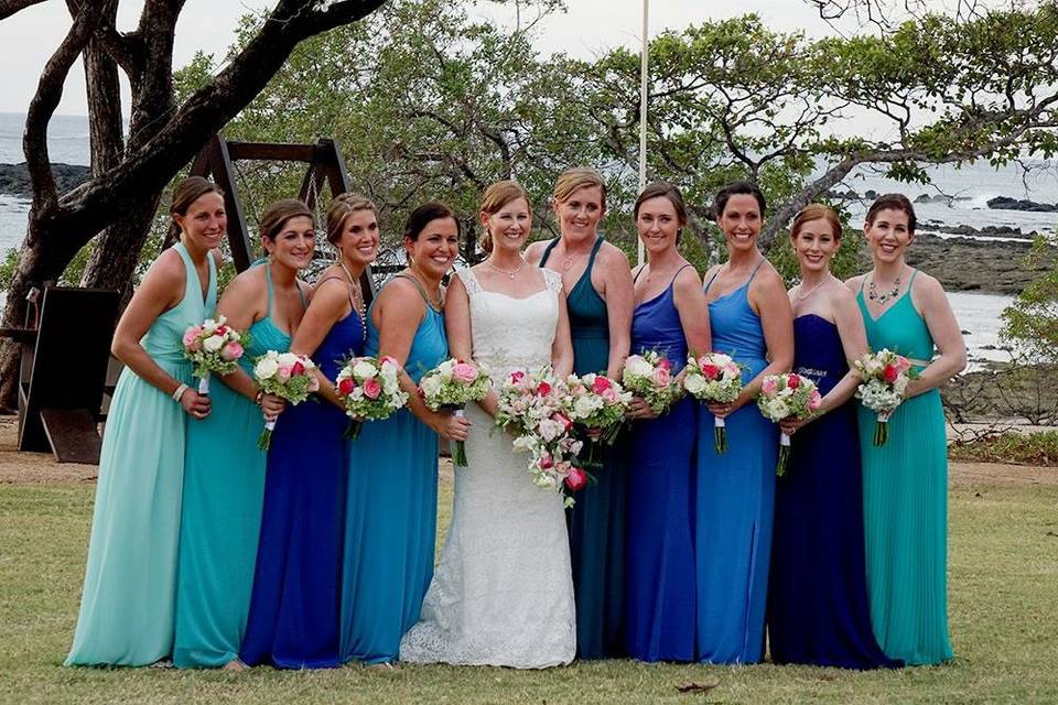 Bride and bridesmaids