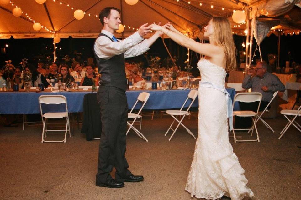 Dancing newlyweds