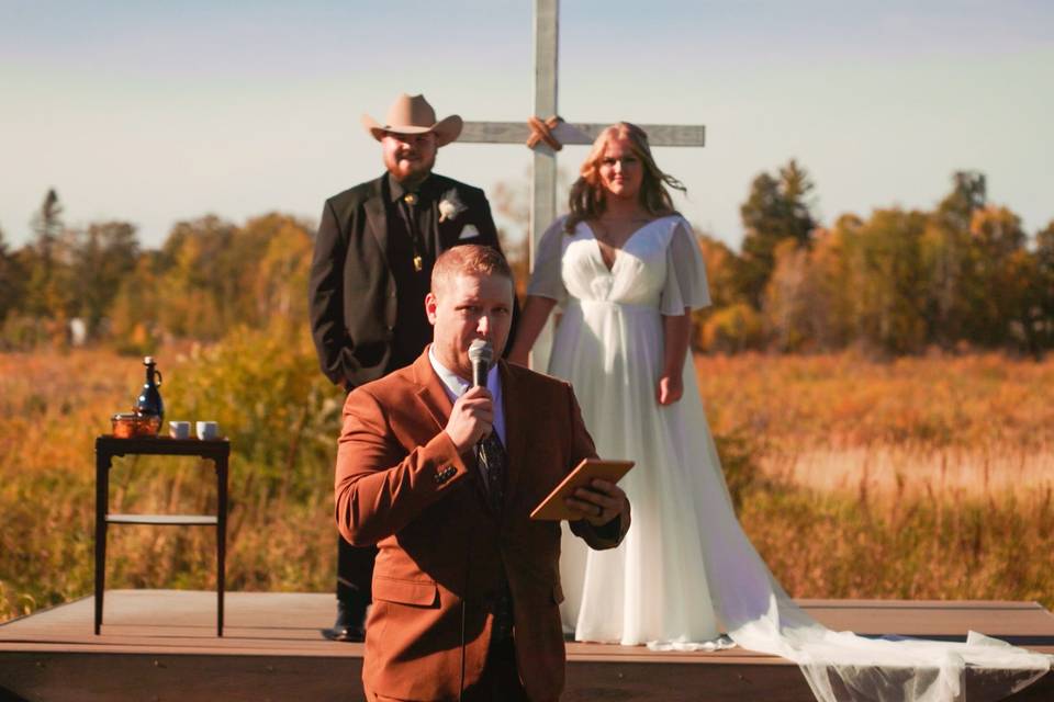 At the altar