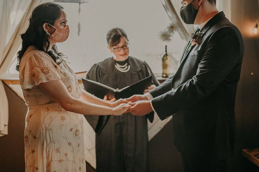 At the altar