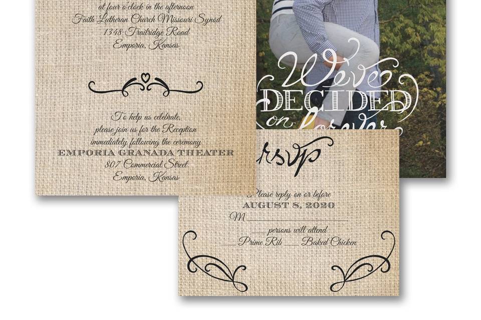 Love burlap invitations