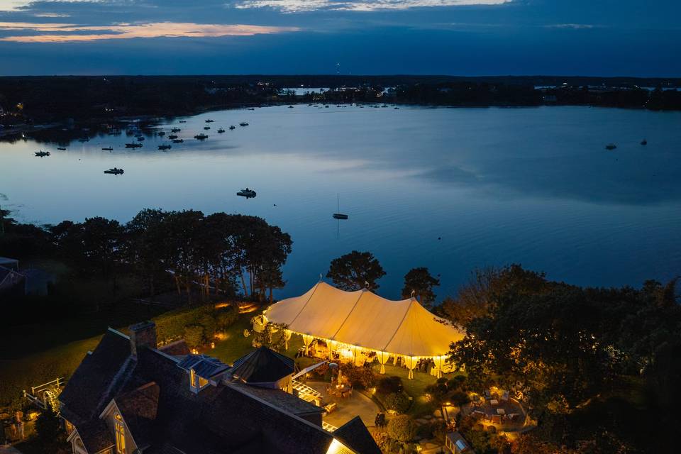 Tent during the sunset