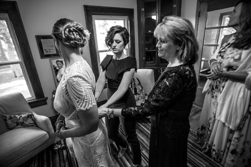 Bride getting ready