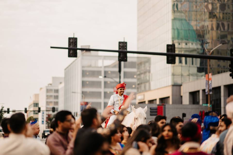 Riding to his bride