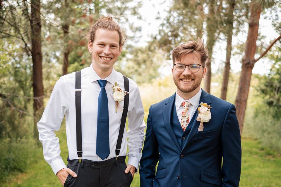 Groom and groomsman