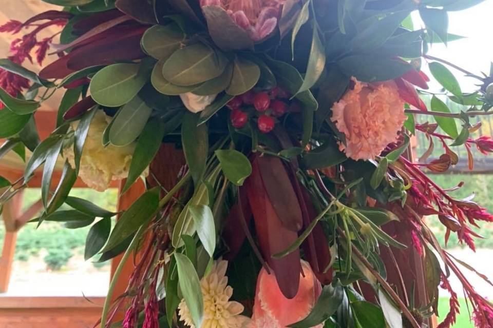 Tulips and Protea arbor