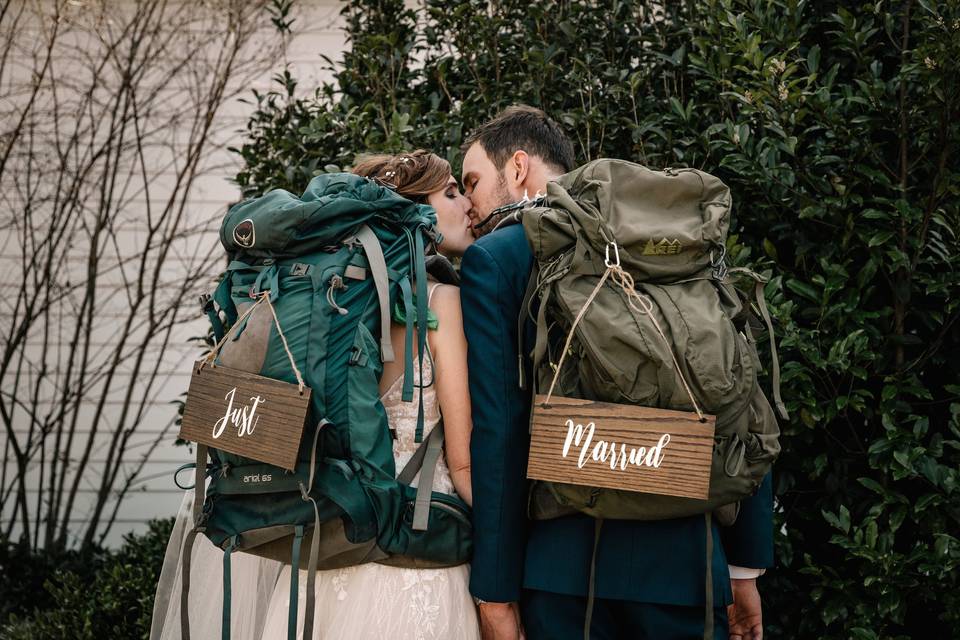 Backpacking Bride + Groom