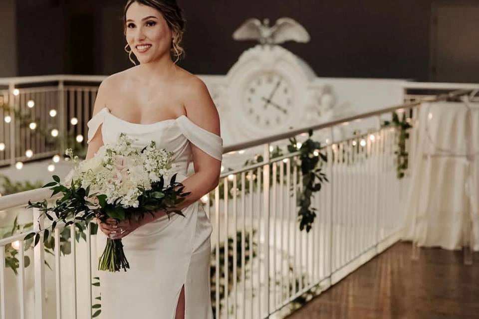 Bride on mezzanine