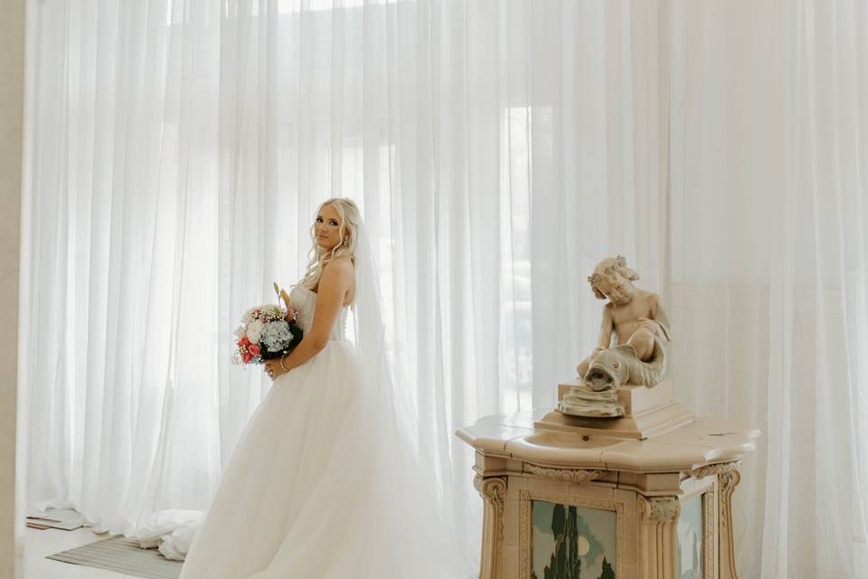 Bride in lobby
