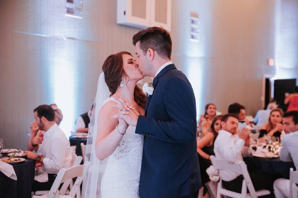 Kiss during reception