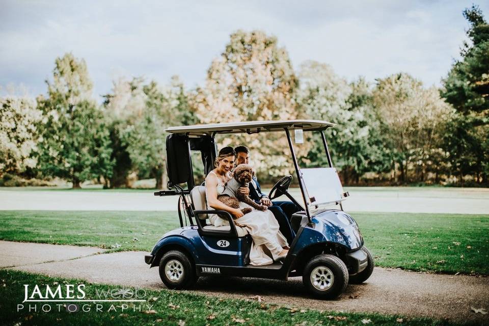 In the golf cart