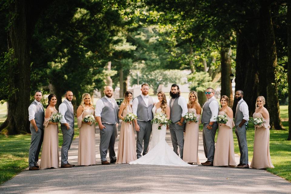 Wedding Party on Main Driveway