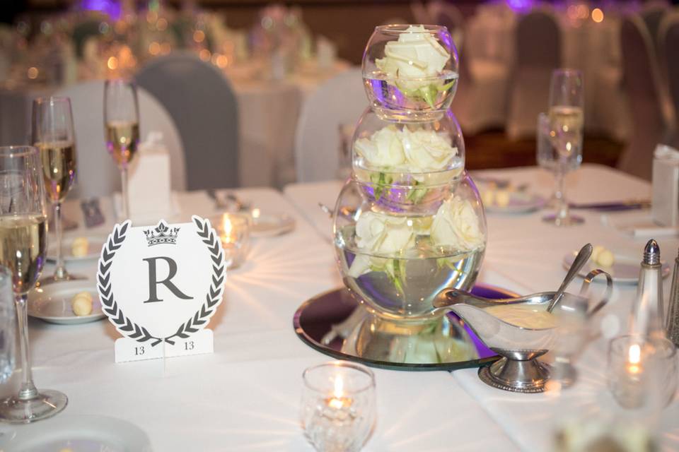 Reception table decor