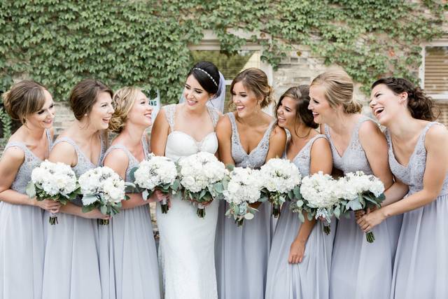 Bride and bridesmaids