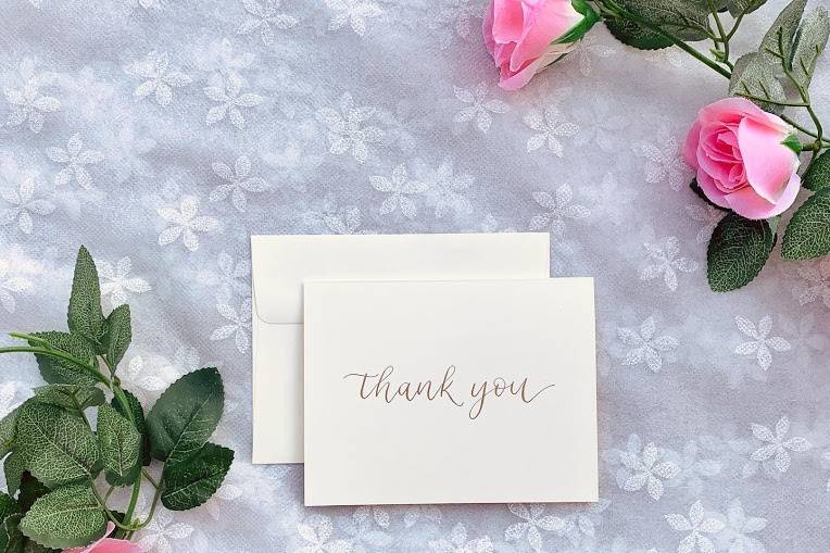 Calligraphy thank you notes
