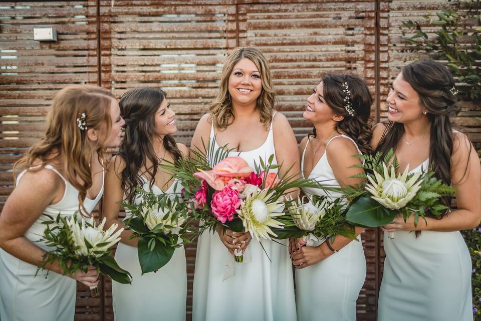 Protea bridesmaid bouquets