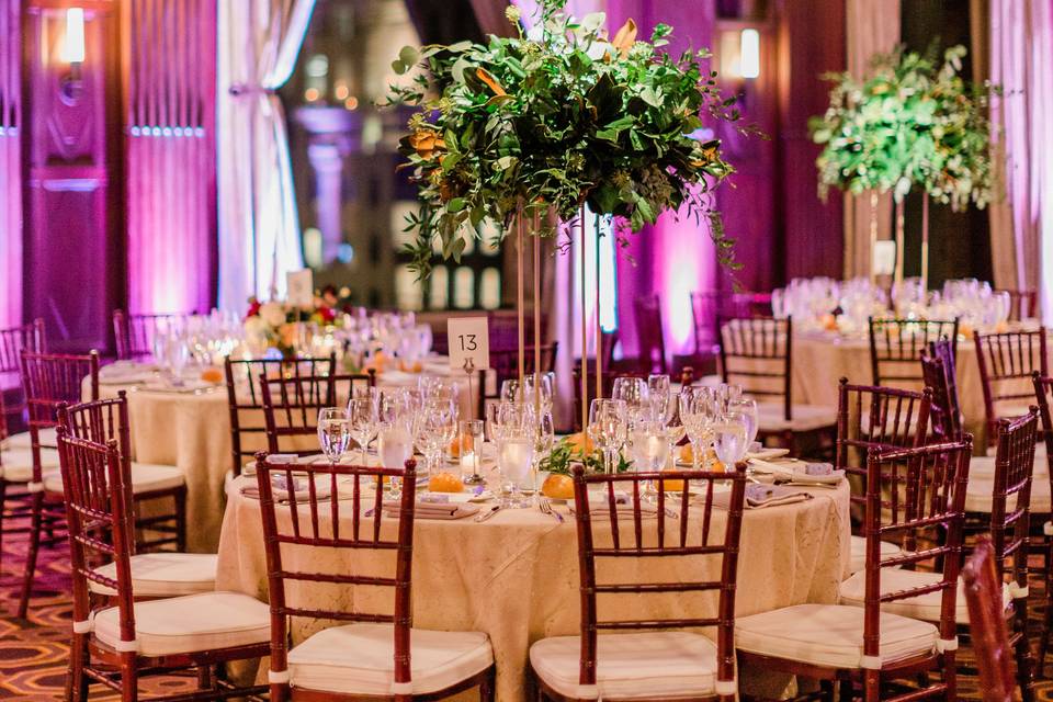 Tall greenery centerpiece