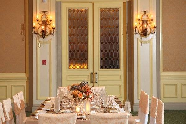 Table set up with centerpiece