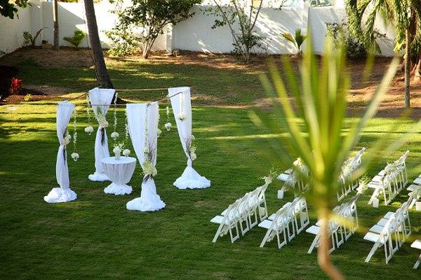 Outdoor wedding ceremony