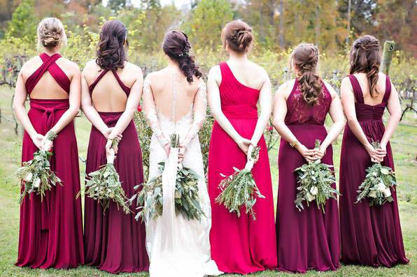 Bride and bridesmaids