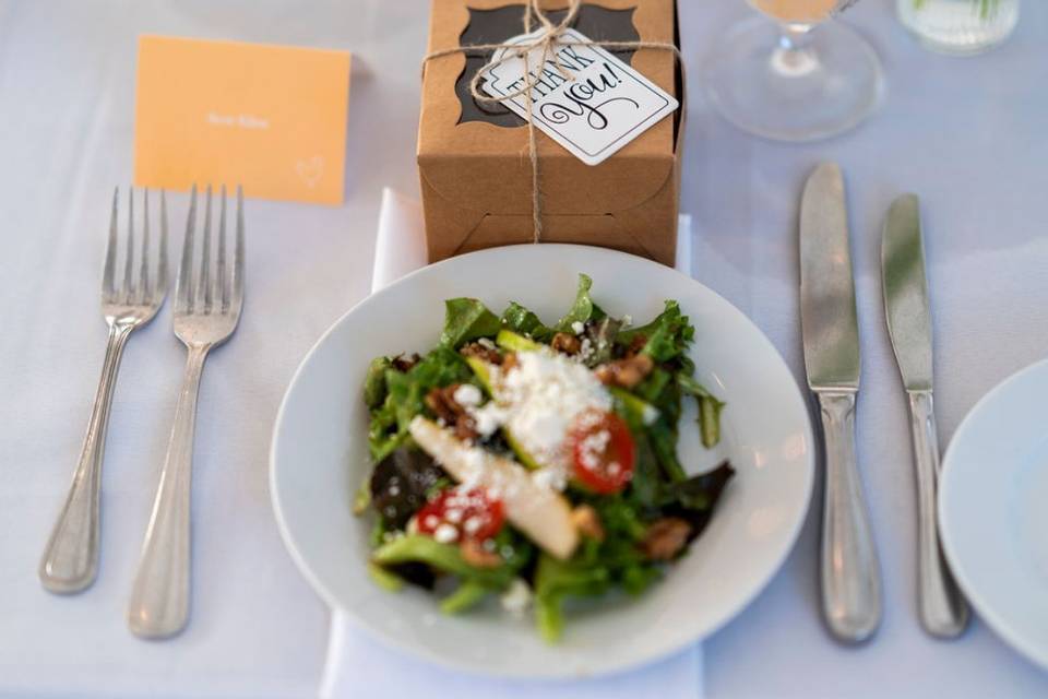 Salad at table