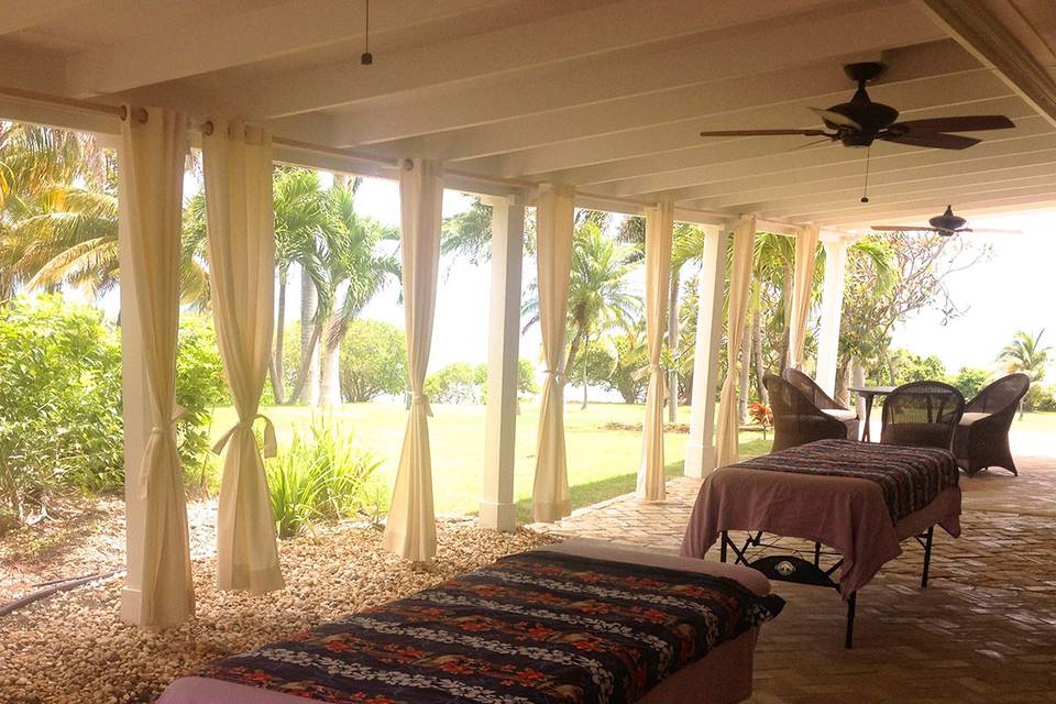 Set up for Romantic Couples Massage, private villa