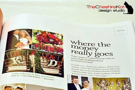 The Cheshire Kat Design Studio in print!  Featured in the Spring/Summer 2009 issue of The Knot Southern California.