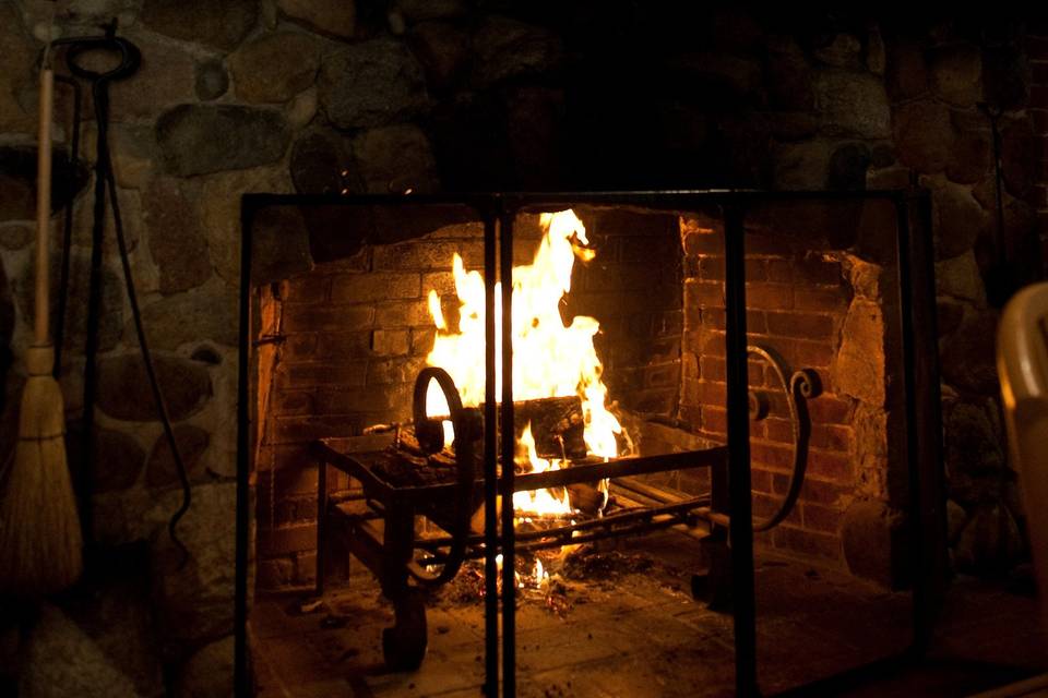 Original building fireplace. Candelabra option available.