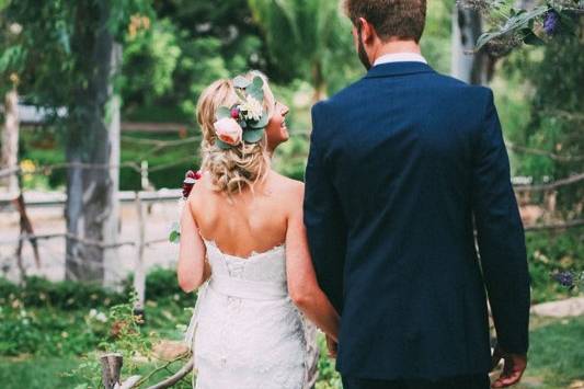 Flower crown updo