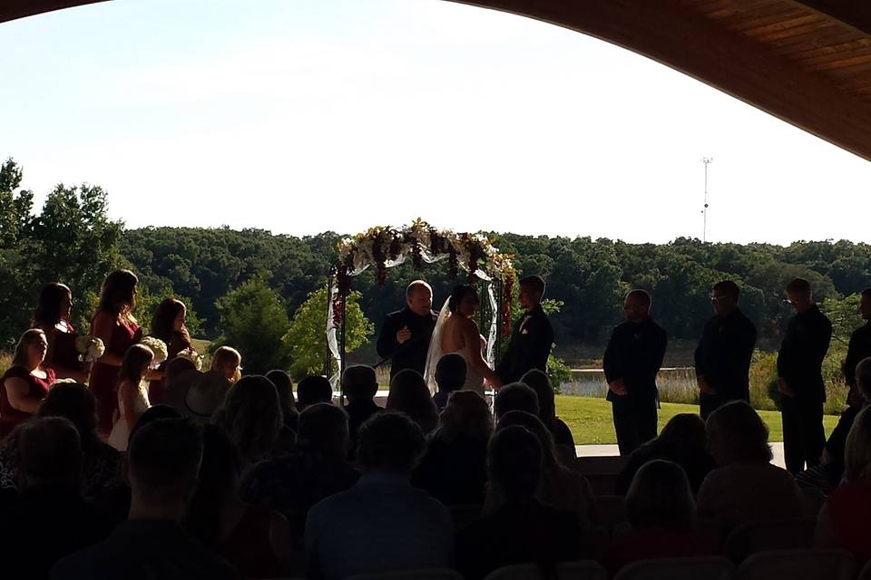 Couple exchanging vows