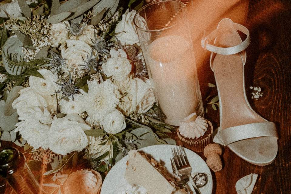 Post wedding flowers and cake