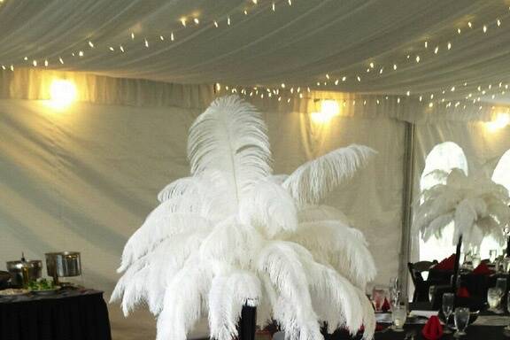 Feathered Table Setting