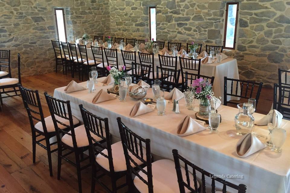 Barn Settings with Long Tables