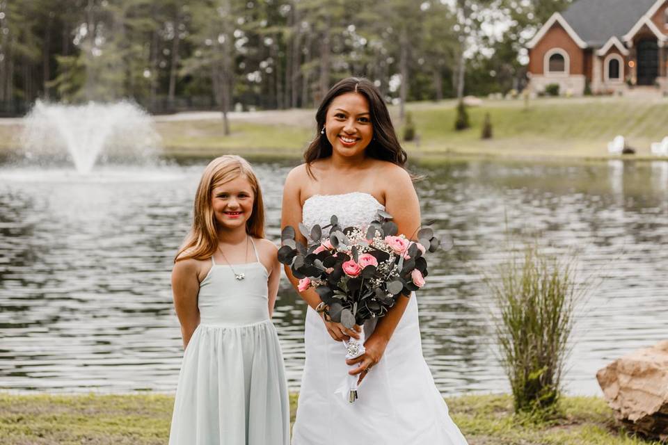 Bride and Flower Girl