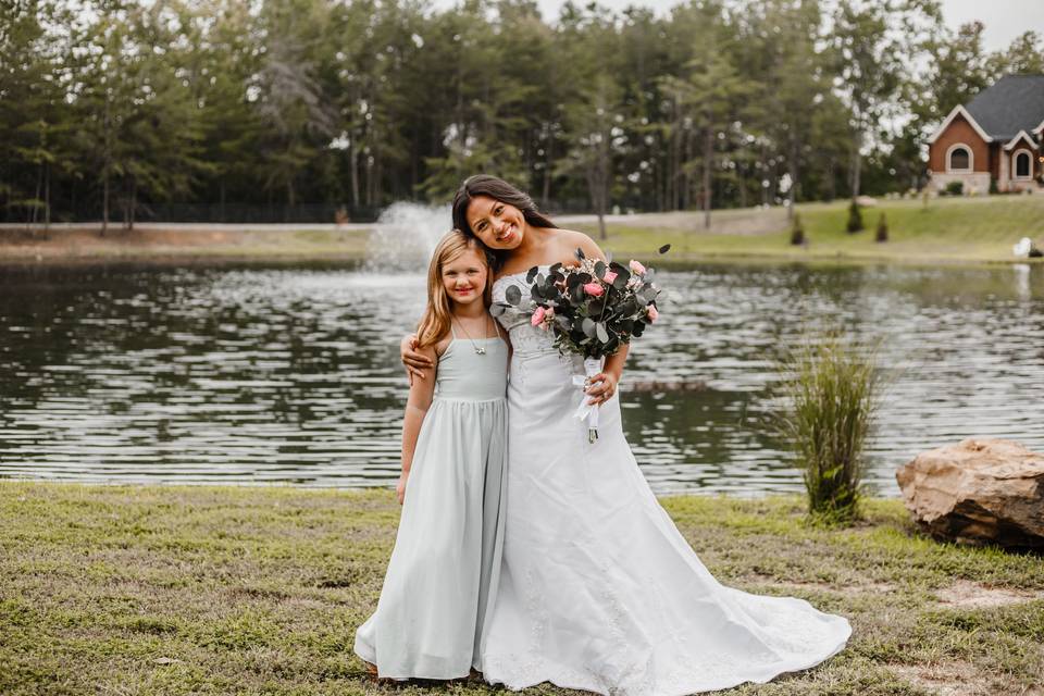 Bride and Flower Girl