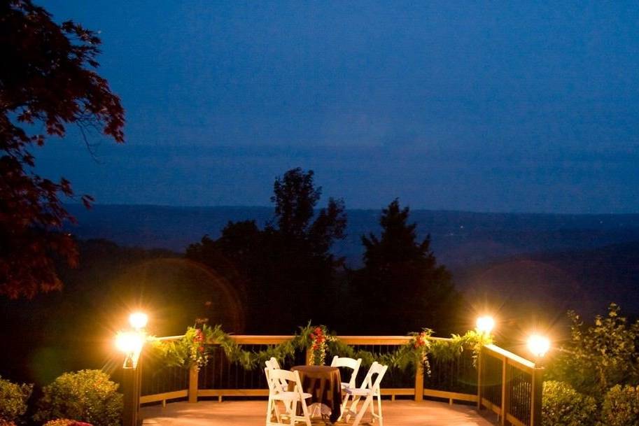 Our balcony overlooking a spectacular view of the Northern Pocono Mountains is the perfect location for that fairy tale wedding.